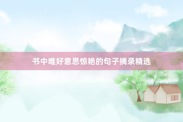 书中唯好意思惊艳的句子摘录精选
